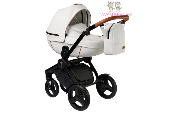 Verdi Futuro Premium 3-1 White Diamond (balta Eco-āda), bērnu rati trīs vienā Verdi Futuro Premium 3-1 White Diamond (balta Eco-āda), bērnu rati trīs vienā